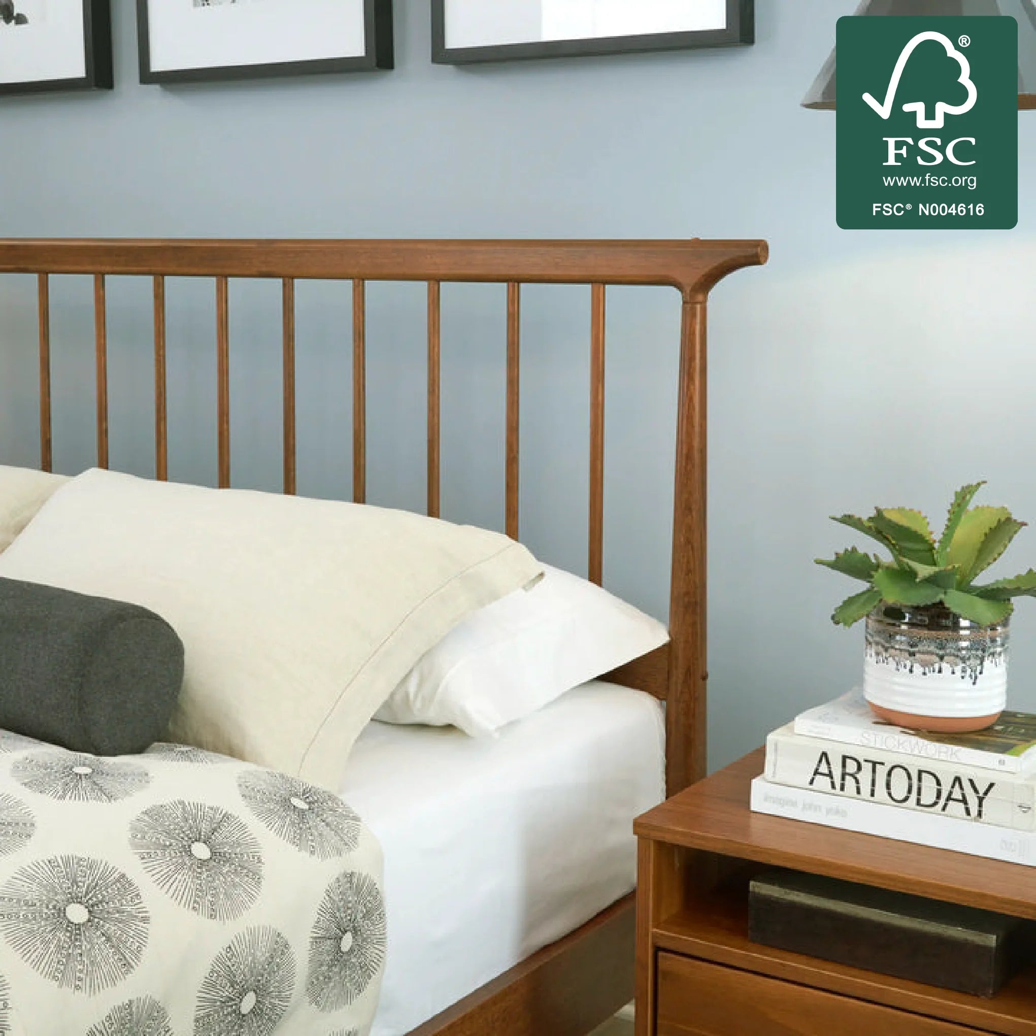 Mid Century Spindle Bed