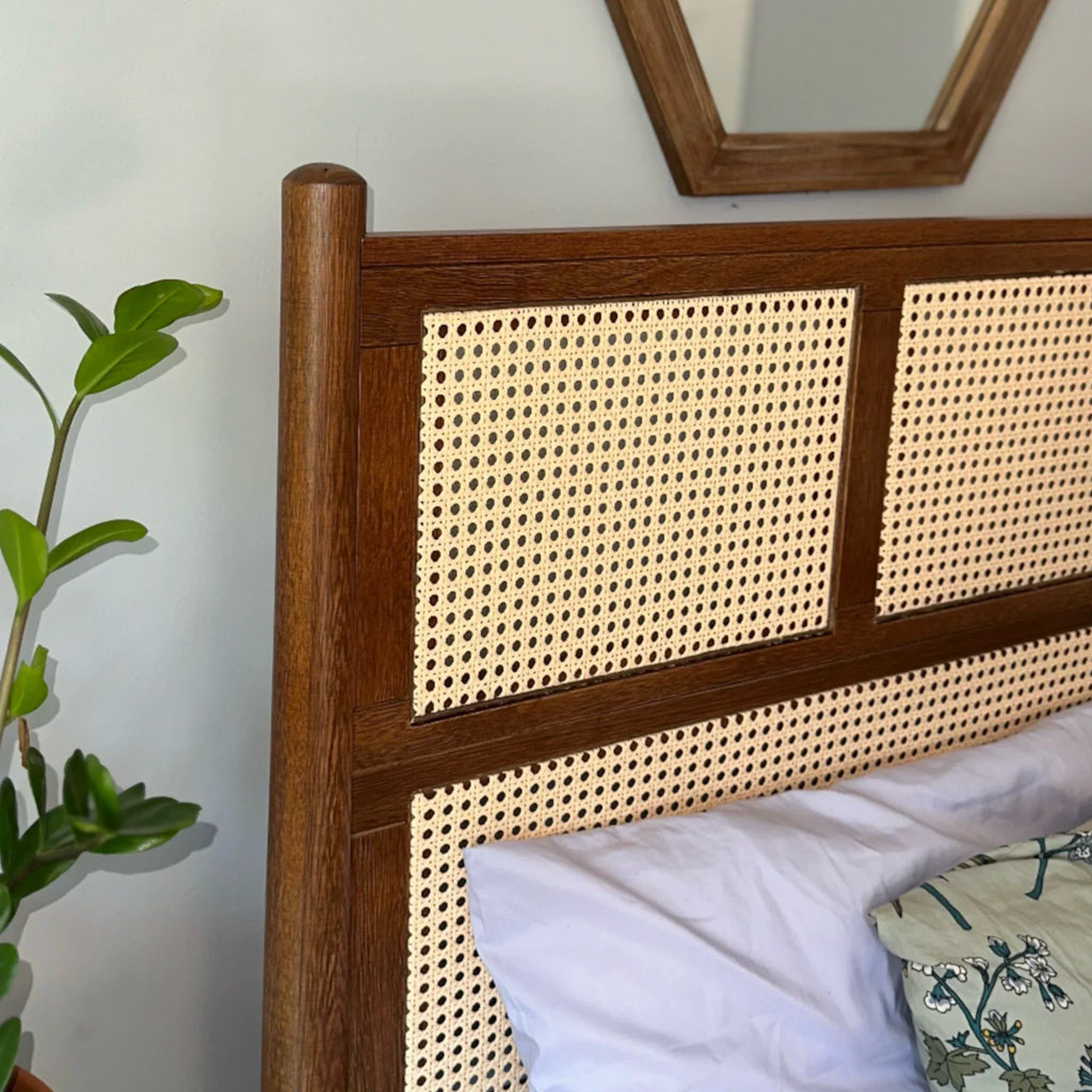 Mid Century Cane Bed